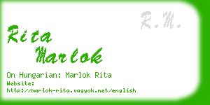 rita marlok business card